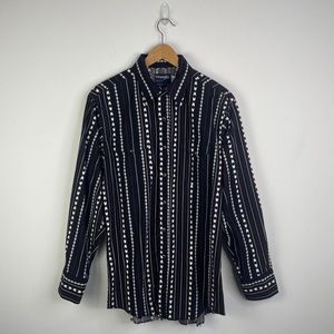 Wrangler Western Pearl Snap Shirt Aztec Pattern Size Large Made in USA